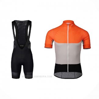2021 Ropa Ciclismo POC Naranja Mangas Corta y Culotte Corto