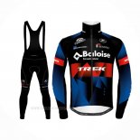 2021 Ropa Ciclismo Trek Negro Rojo Azul Mangas Largas y Culotte Lunga