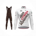 2022 Ropa Ciclismo Ag2r La Mondiale Blanco Mangas Largas y Culotte Lunga
