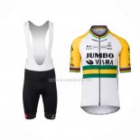 2022 Ropa Ciclismo Jumbo Visma Amarillo Verde Mangas Cortas y Culotte Corto