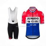 2022 Ropa Ciclismo Jumbo Visma Rojo Blanco Azul Mangas Cortas y Culotte Corto