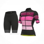 2022 Ropa Ciclismo Mujer ALE Negro Rosa Mangas Corta y Culotte Corto