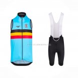2023 Chalecos Cortavientos Belgica Azul Claro Mangas Cortas y Culotte Corto
