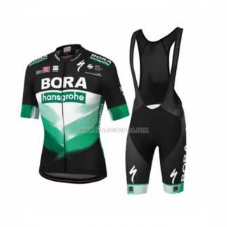 2023 Ropa Ciclismo Bora-Hansgrone Negro Verde Mangas Cortas y Culotte Corto