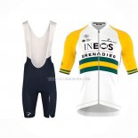 2023 Ropa Ciclismo INEOS Grenadiers Amarillo Mangas Cortas y Culotte Corto