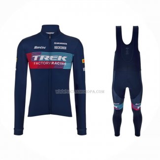 2023 Ropa Ciclismo Trek Factory Azul Mangas Largas y Culotte Largo