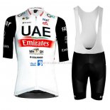 2023 Ropa Ciclismo UAE Negro Blanco Mangas Cortas y Culotte Corto