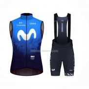 2024 Chalecos Cortavientos Movistar Azul Blanco y Salopette