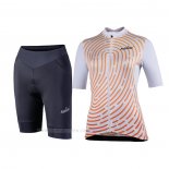 1920 Ropa Ciclismo Mujer Nalini Blanco Naranja Mangas Corta y Culotte Corto