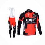 2013 Ropa Ciclismo BMC Negro Rojo Mangas Largas y Culotte Lunga