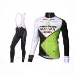 2014 Ropa Ciclismo Multivan Merida Verde Blanco Mangas Largas y Culotte Lunga