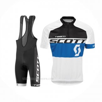 2016 Ropa Ciclismo Scott Blanco Azul Mangas Corta Y Culotte Corto