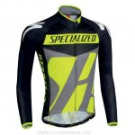 2016 Ropa Ciclismo Specialized Negro Verde Manica Lunga