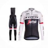 2016 Ropa Ciclismo Trek Segafredo Negro Blanco Mangas Largas y Culotte Lunga