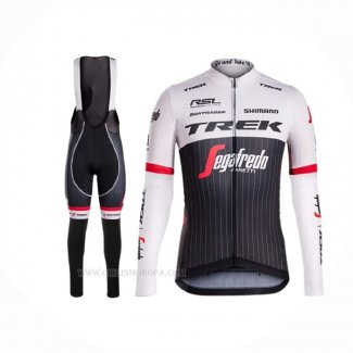 2016 Ropa Ciclismo Trek Segafredo Negro Blanco Mangas Largas y Culotte Lunga