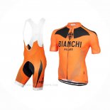 2017 Ropa Ciclismo Bianchi Naranja Mangas Corta y Culotte Corto