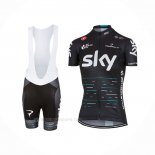 2017 Ropa Ciclismo Mujer Sky Negro Mangas Corta y Culotte Corto