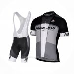 2017 Ropa Ciclismo Nalini Artico Gris Negro Mangas Corta Y Culotte Corto
