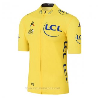 2017 Ropa Ciclismo Tour De France Amarillo Mangas Corta y Culotte Corto