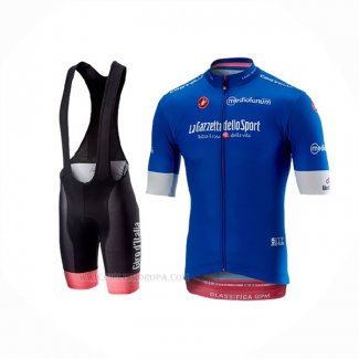 2018 Ropa Ciclismo Giro d'Italia Azul Mangas Corta y Culotte Corto