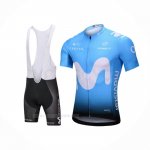 2018 Ropa Ciclismo Movistar Azul Mangas Corta y Culotte Corto