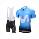2018 Ropa Ciclismo Movistar Azul Mangas Corta y Culotte Corto