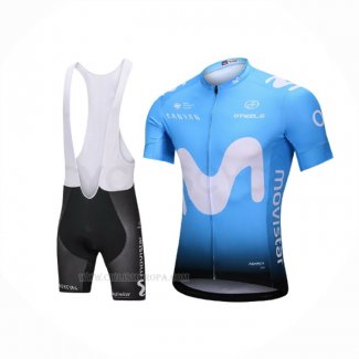 2018 Ropa Ciclismo Movistar Azul Mangas Corta y Culotte Corto