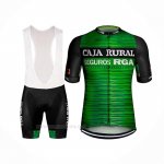 2019 Ropa Ciclismo Caja Rural Verde Negro Mangas Corta y Culotte Corto