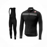 2019 Ropa Ciclismo Castelli Puro 3 Gris Negro Mangas Largas y Culotte Lunga
