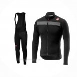 2019 Ropa Ciclismo Castelli Puro 3 Gris Negro Mangas Largas y Culotte Lunga
