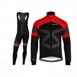 2019 Ropa Ciclismo Nalini Negro Rojo Mangas Largas Y Culotte Lunga