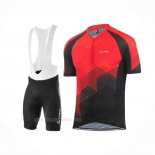 2020 Ropa Ciclismo Loffler Negro Rojo Mangas Corta y Culotte Corto