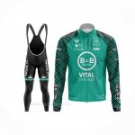 2020 Ropa Ciclismo Vital Concept-BB Hotels Blanco Verde Mangas Largas y Culotte Lunga