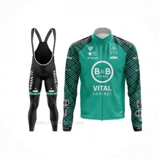 2020 Ropa Ciclismo Vital Concept-BB Hotels Blanco Verde Mangas Largas y Culotte Lunga