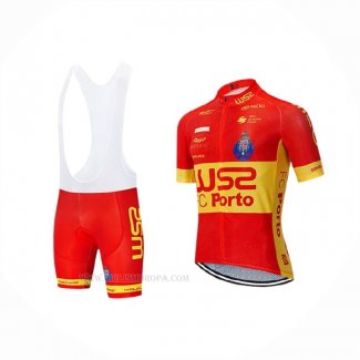 2020 Ropa Ciclismo W52-FC Porto Rojo Amarillo Mangas Corta y Culotte Corto