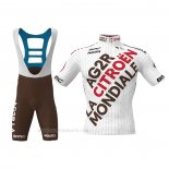 2021 Ropa Ciclismo Ag2r La Mondiale Blanco Mangas Corta y Culotte Corto