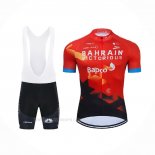 2021 Ropa Ciclismo Bahrain Victorious Rojo Mangas Corta y Culotte Corto