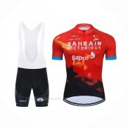 2021 Ropa Ciclismo Bahrain Victorious Rojo Mangas Corta y Culotte Corto