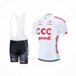 2021 Ropa Ciclismo CCC Team Blanco Mangas Corta y Culotte Corto