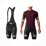 2021 Ropa Ciclismo Giro d'Italia Apagado Rojo Mangas Corta y Culotte Corto