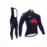 2021 Ropa Ciclismo Ineos Grenadiers Apagado Azul Mangas Largas y Culotte Lunga