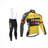 2021 Ropa Ciclismo Jumbo Visma Amarillo Negro Mangas Largas y Culotte Lunga