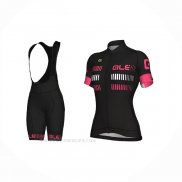 2021 Ropa Ciclismo Mujer ALE Negro Fucsia Mangas Corta y Culotte Corto