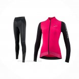 2021 Ropa Ciclismo Mujer Nalini Profundo Rosa Mangas Largas y Culotte Lunga