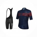 2021 Ropa Ciclismo RH+ Azul Rojo Mangas Corta y Culotte Corto