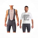 2022 Ropa Ciclismo Castelli Blanco Gris Mangas Cortas y Culotte Corto
