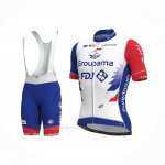2022 Ropa Ciclismo Groupama-fdj Blanco Mangas Corta y Culotte Corto