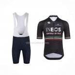 2022 Ropa Ciclismo INEOS Grenadiers Negro Gris Mangas Cortas y Culotte Corto