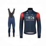 2022 Ropa Ciclismo Ineos Grenadiers Apagado Azul Mangas Largas y Culotte Lunga