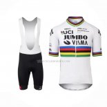 2022 Ropa Ciclismo Jumbo Visma Blanco Mangas Cortas y Culotte Corto